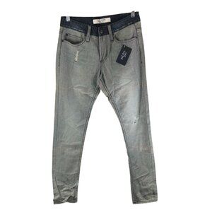 Kill City Mens Distressed Denim Jeans Button Fly Slim Fit Size 30